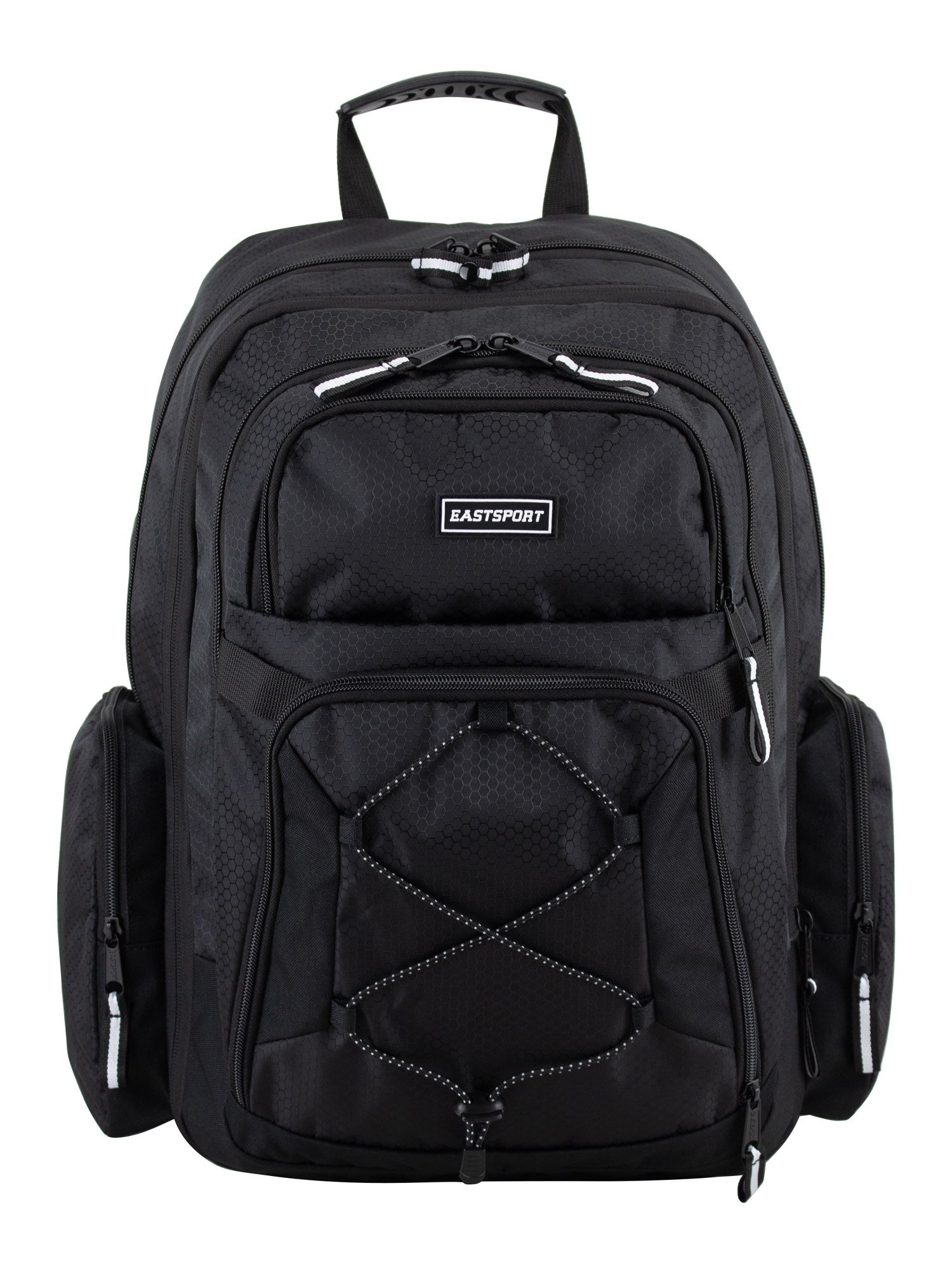 Eastsport Bungee Expandable Backpack, Black/White Pop