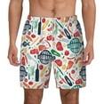 thumbnail image 2 of Goofa Barbecue Printed Men's Swim Trunks Board Shorts Quick Dry Mens Swimming Trunks with Compression Liner,Breathable Fit Hawaii Beach Shorts-X-Large, 2 of 9