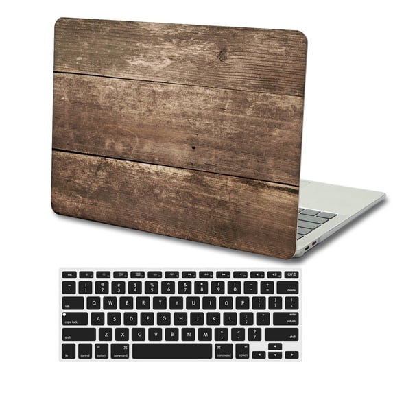 KSK KAISHEK Hard Shell Case Cover Compatible with MacBook Pro 15 inchs with Touch ID + Black Keyboard Cover Model: A1990/A1707 (Wood grain 40_2)