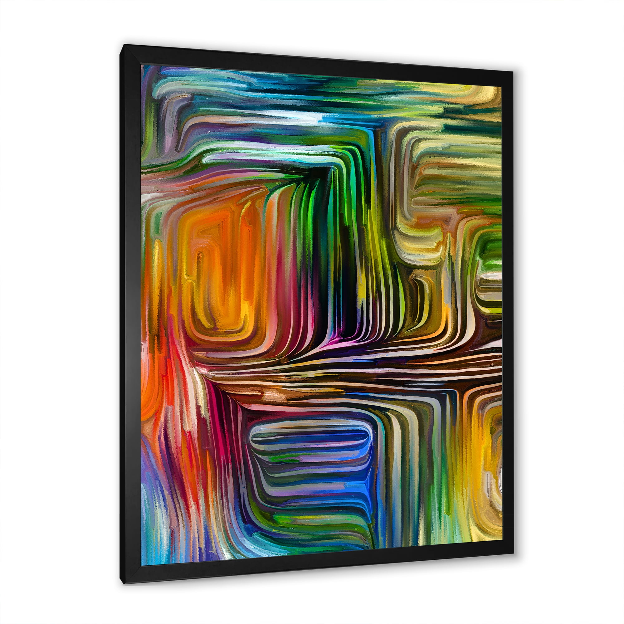 Designart 'Colour Spiral Fusion III' Modern Framed Art Print