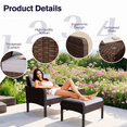 thumbnail image 4 of AECOJOY 5 Pieces Patio Furniture Set Rattan Wicker Chair Two with Ottoman Outdoor furniture sets in Grey, 4 of 9