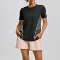 thumbnail image 1 of Uootdi Women's Workout Tops Short Sleeve Mesh Panel Breathable Tops Training Soft Lightweight Gym Tops Gift, 1 of 5