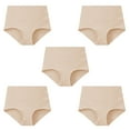 thumbnail image 2 of wcjm Beige Women's Pure Cotton Women's Underwear Pure Cotton Plus Size Underwear Women's High Waist Underwear 5PC Underwear, 2 of 5