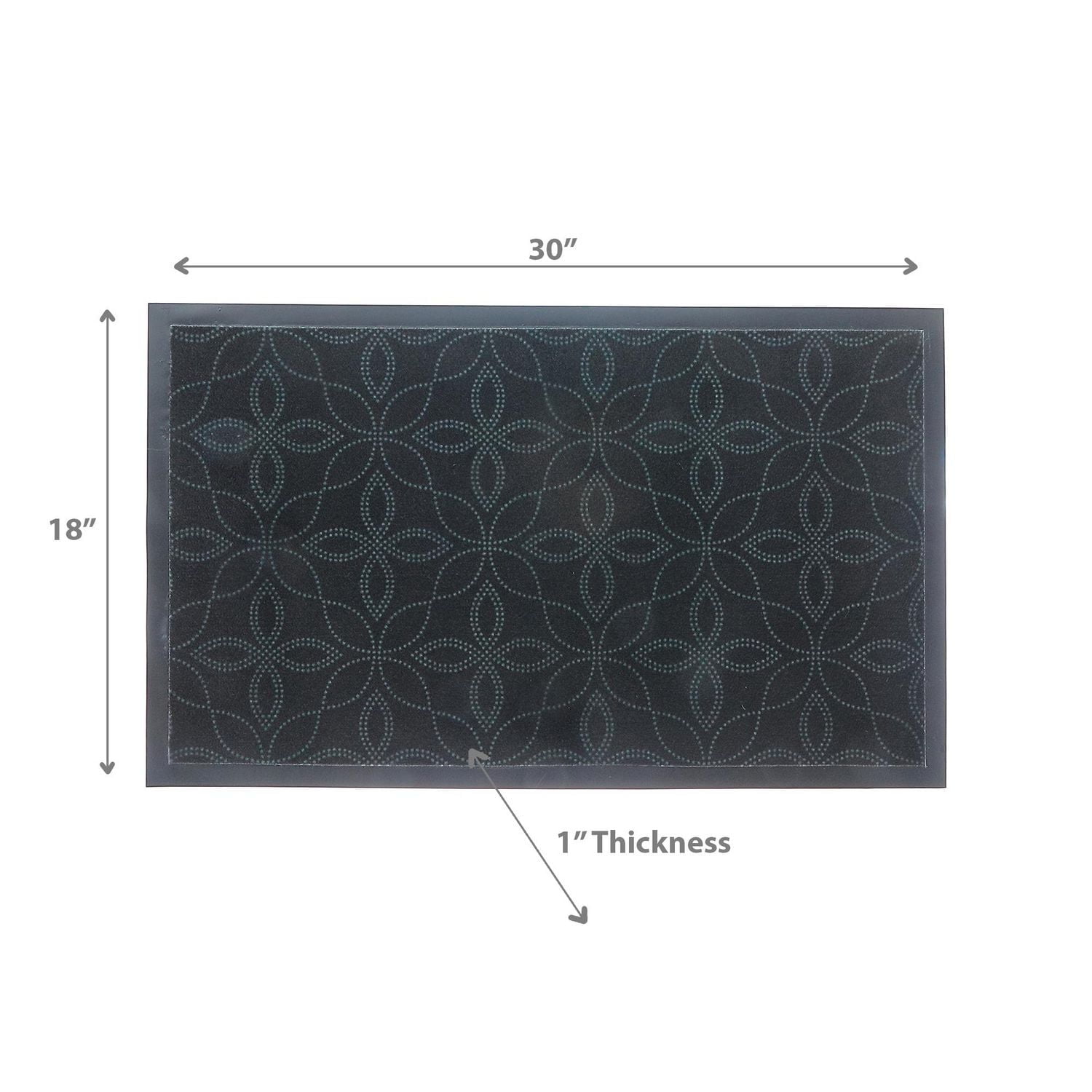 Tapis Pvc Imprimé Points Fleurs 18"X30"