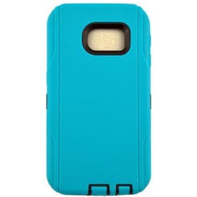Mobile Xcessories - Teal Samsung Galaxy S6 Edge Case Only Military-Grade/Dust/Drop Shockproof 3-Layer Full Body Ultra Rugged Scratch Resistant Wireless Charging Heavy Duty Cover Case