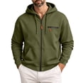 thumbnail image 3 of yillto Men Zip up Hoodie Sweatshirt Coat with Zipper Pocket Long Sleeve Loose Drawstring Jackets, 3 of 7