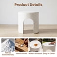 thumbnail image 2 of FOROUTIA 15.7" White Speckled Arch Side Table, Waterproof Magnesium Oxide Accent Table, Modern Indoor Outdoor End Table for Patio, Living Room, Bedroom, Small Space Stool, 2 of 7