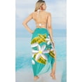 thumbnail image 3 of HAPPY BAY Women's Bikini Skirt Sarong Swimwear Cover up Bathing suit Summer Wraps Swimsuit Beach Wrap Coverups for Women One Size White Floral, Turquoise, 3 of 5
