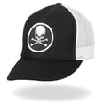 thumbnail image 2 of Hot Leathers GSH1008 Skull and Cross Bones Black and White Trucker Hat One Size, 2 of 6
