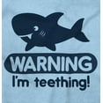 thumbnail image 2 of Warning I'm Teething Funny Shark Romper Boys or Girls Infant Baby Brisco Brands 12M, 2 of 6
