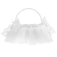 thumbnail image 4 of FRCOLOR 1Set White Tulle Wedding Flower Girl Basket for Religious Events Round Romantic Royal Shape, 4 of 8