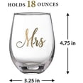 thumbnail image 3 of Gold Mrs. Stemless Wine Glass, 3 of 4