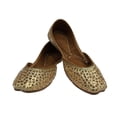 thumbnail image 2 of Gold Punjabi Jutti For Women Wedding Jutti Flat Mojari online Jutti Bridal Jutti US 10 / EURO 42, 2 of 5