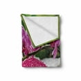 thumbnail image 2 of Spa Soft Flannel Fleece Throw Blanket, Black Stone Triplets with Originated Orchids and Fuchsia Salt, Cozy Plush for Indoor and Outdoor Use, 50" x 60", Fuchsia Black and Green, by Ambesonne, 2 of 6