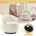 thumbnail image 5 of FFH Swivel Accent Barrel Chair, Modern Leisure Sofa Chair Club Chair for Living Room, Ivory Teddy, 5 of 7