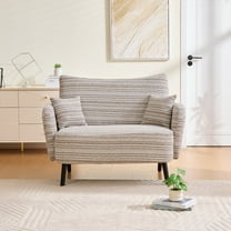 Jopath Modern Style Loveseat Sofa with Ultra-Comfortable Armrests, Armrest Pillows, and Storage Pockets, Deep-Seated Two-Seater Sofa for Bedroom, Small Spaces, Apartments Khaki