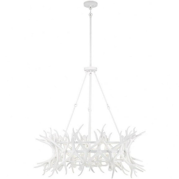 Farmhouse Eight Light Chandelier-Matte White Finish Bailey Street Home 159-Bel-4636173