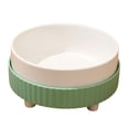 thumbnail image 2 of CuiLiyq Ceramic Elevated Cat Bowl, Raised Ridged Pet Feeder Bowl with Non-Slip Feet, Whisker Friendly Food and Water Dish for Indoor Kittens, Small House Pets, 2 of 8