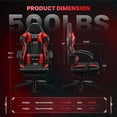 thumbnail image 3 of JONPONY Big and Tall 400lbs Gaming Chair with Bluetooth Speakers Gamer Chair with Footrest Game Chair with Lumbar Support and 360-Swivel Seat and Headrest for Adults, Red, 3 of 11