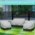 thumbnail image 5 of Zenicham 600D Outdoor Patio Chair Cover, Waterproof Furniture Cover for Universal Lawn/Deck/Garden/Backyard, Swivel Lounge Deep Seat Cover Fits up 32"W*37"D*36"H, Grey, 2 Pack, 5 of 6
