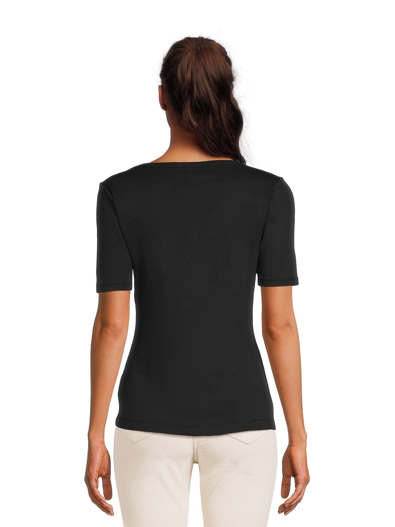 RealSize Women's Ribbed Henley Shirt, Sizes XS-3XL