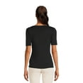 thumbnail image 3 of RealSize Women's Ribbed Henley Shirt, Sizes XS-3XL, 3 of 5