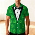 thumbnail image 2 of LYEAA Mens St.Patricks Day Shirt Collared Short Sleeve Shirt Clover Print Lightweight Button down Blouses Holiday Tops, 2 of 8