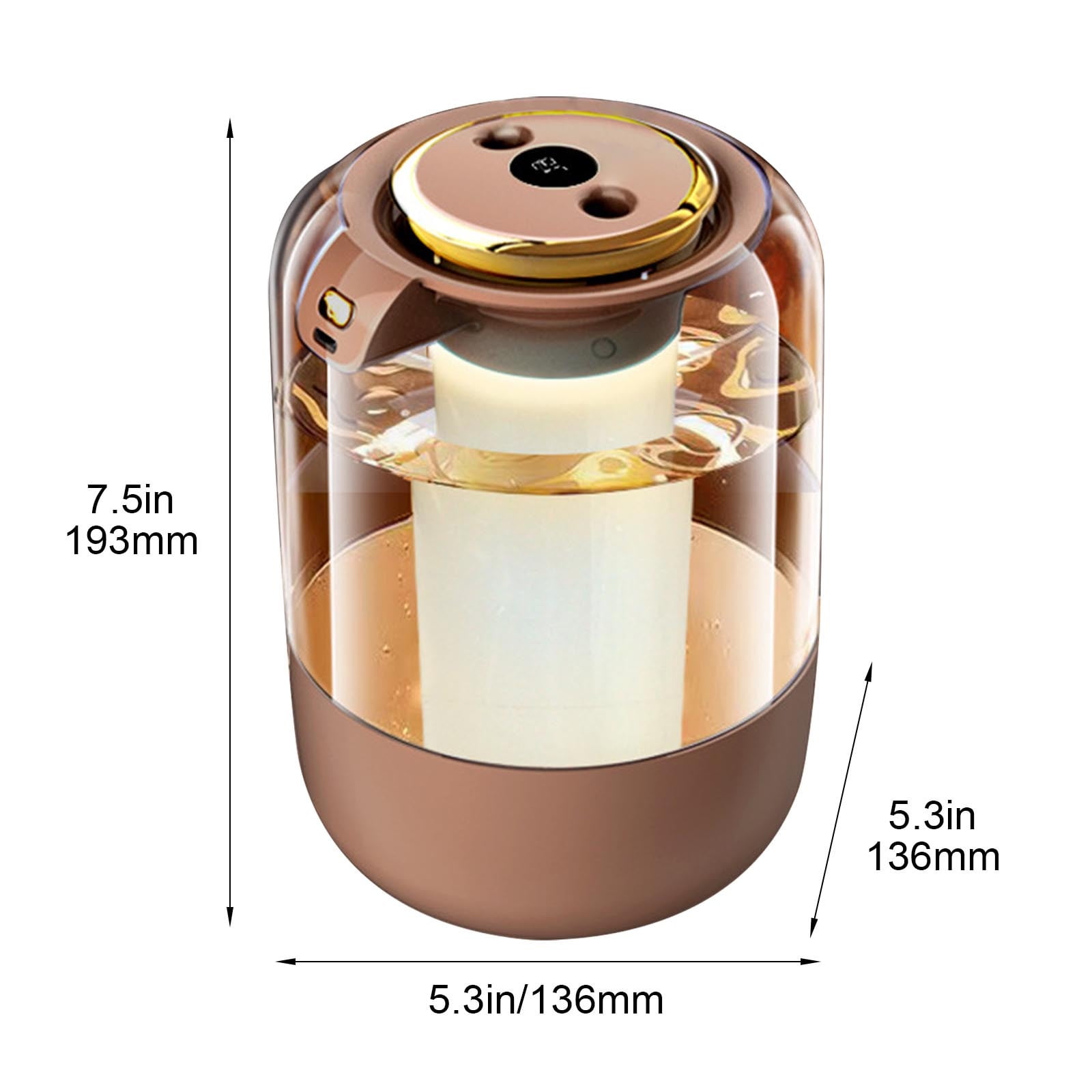 2L Cool Mist Humidifier USB, Large Capacity Quiet Bedroom Humidifier with Night Light Digital Display Timer, for Home Office Sleep Air Moisturizing