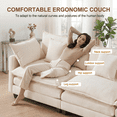thumbnail image 5 of Dioepic Cloud Chenille 4-Seat Living Room Sectional Sofa Modern Couch 146" with 2 Ottoman & 4 Pillows, Beige, 5 of 8
