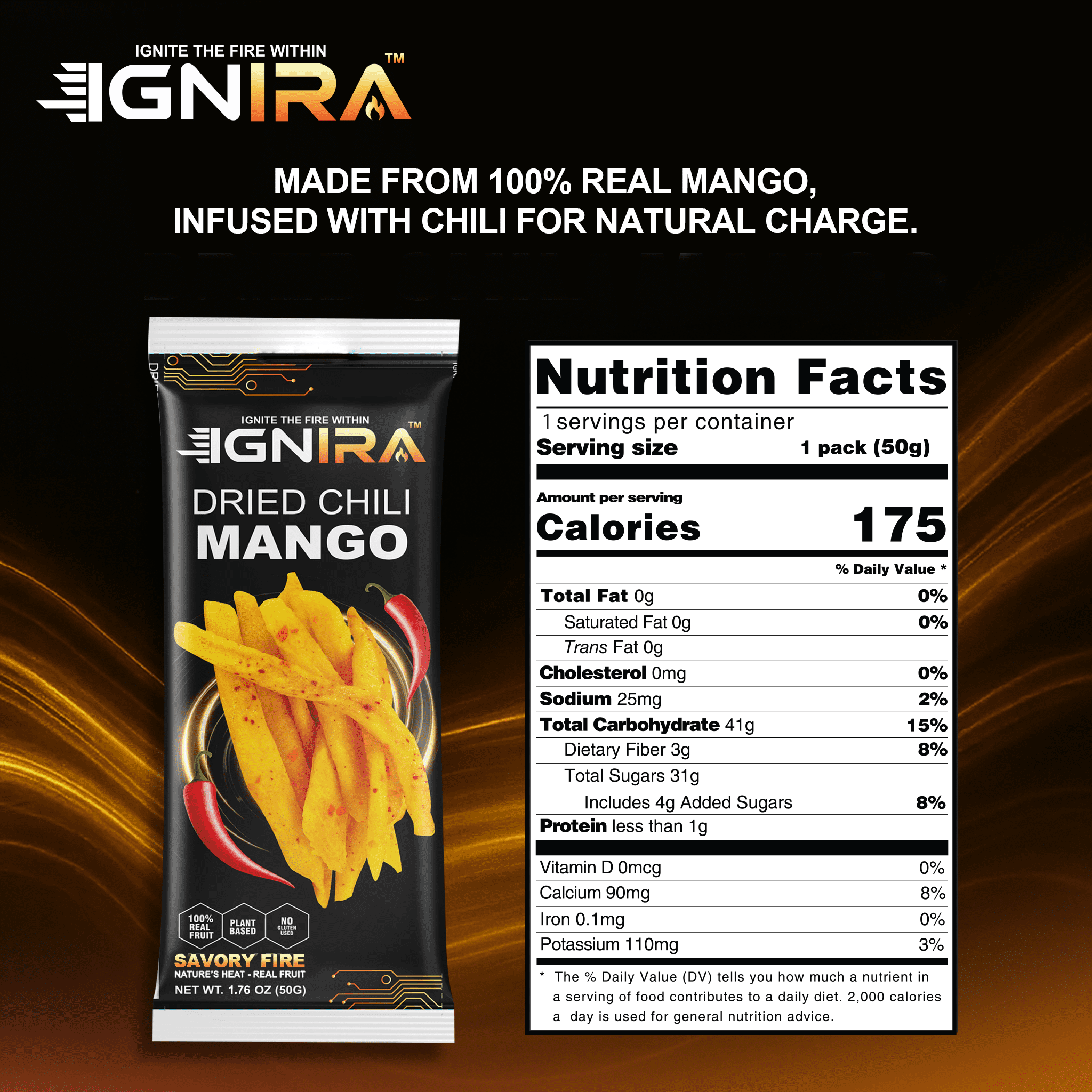 (3 pack) IGNIRA Spicy Dried Mango with Chili