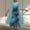 Blue, variant on Sun Dresses for Women Clothess Women Casual Floral Print Round Neck Sleeveles Dress Solid Chiffon Two-Piece Set