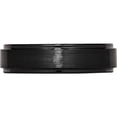 thumbnail image 3 of Ceramic Black Ridged Edge 6mm Brushed And Polished Band (Size 11) Made In China cer43-11, 3 of 5