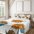 thumbnail image 2 of Ambesonne Summer Fitted & Top Sheet Set with Shams, Hippie Surfboards Sun, Orange White, 2 of 5
