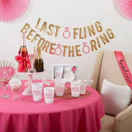 Kate Aspen 66 Piece Party Supply Package Last Fling Before the Ring Bachelorette Party Kit