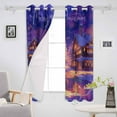 thumbnail image 3 of Hokiten Merry Christmas Blackout Curtains | Light Blocking Print Window Curtains, Xmas Tree Blue Purple Snowflake Thermal Insulated Window Drapes for Living Room Kitchen Cafe (2 Panels, 104"W x 45"L), 3 of 7