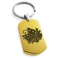 thumbnail image 1 of Stainless Steel Taira Ageha Samurai Crest Engraved Dog Tag Keychain Keyring, 1 of 1
