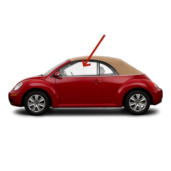 Driver Left Side Door Glass Compatible with Volkswagen New Beetle 2 Door Convertible 2003-2010 Models