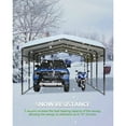 thumbnail image 5 of Home Metal Carport, Outdoor Heavy Duty Steel Carport All-Weather with Galvanized Steel Roof & Heavy-Duty Anchor Rods for Pickup Trucks, Boats and Tractors, 5 of 9