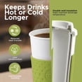 thumbnail image 3 of Copco Acadia Travel Mug Set of 2 - 16 oz, Insulated Reusable Coffee Tumblers with Double-Walled Plastic & Temperature Retention, Leak-Proof Lids for Hot & Cold Drinks - Dishwasher Safe (Green), 3 of 7