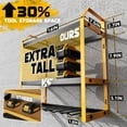 thumbnail image 5 of Power Tool Organizer Wall Mount with Broom Holder Combo, Yellow & Black 3-Tier Garage Storage Rack with Battery Storage, 4 Drill Holder Slots, Heavy Duty Steel 150LB Capacity, 5 of 10