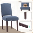 thumbnail image 4 of EOP Upholstered Dining Chair Set of 2, Wood Legs Parsons Chairs with Nailhead Trim Vintage Design for Kitchen Dining Room, Blue, 4 of 9