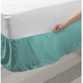 thumbnail image 2 of Teal Bed Skirt, Polka Dotted Pattern Traditional Style European Inspired and Vibrant Colored Image, Elastic Bedskirt Dust Ruffle Wrap Around for Bedding Decor, 4 Sizes, Teal White, by Ambesonne, 2 of 2
