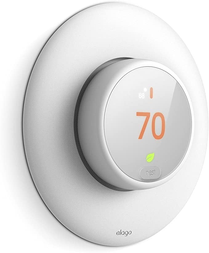 elago Wall Plate Cover Designed for Google Nest thermostat E Wall Plate (White) - Compatible with Nest Thermostat E, Hard ABS Material [US Patent Registered]