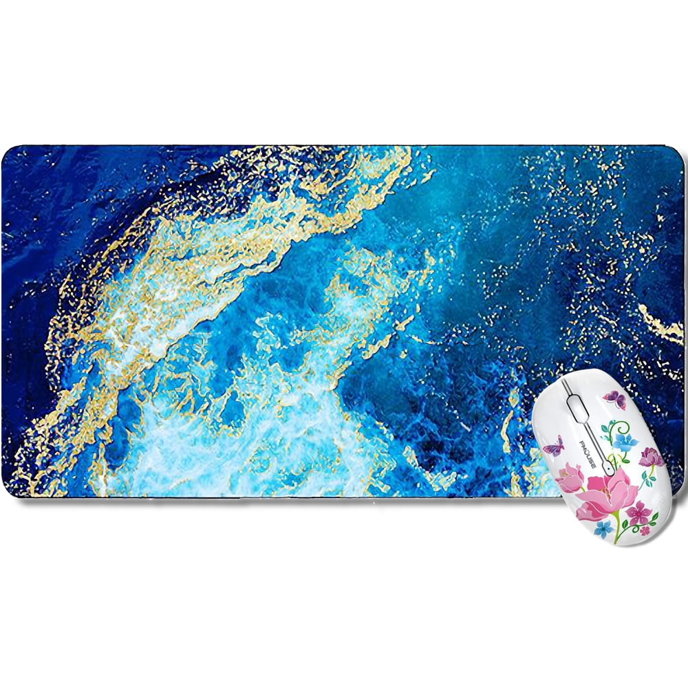 PINKCAT Desk Pad, 80x40cm Grand Dual-Sided Desk Mat Leather Xxl Mousepad Waterproof Pu Desk Blotter Pad Protecor Non Slip Writing Mat For Office And Home Green Lightblue - View #5