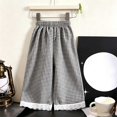 thumbnail image 6 of Nugftut Girls Pants Wide Leg Plaid Lace Trim Hem Casual Pants for Kids Size 11-12, 6 of 6