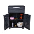 thumbnail image 5 of HomeRoots 668937 35 in. Dark Gray Heavy Duty Plastic 1 Door & 1 Drawer Utility Cabinet, 5 of 9