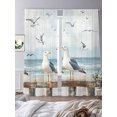 thumbnail image 3 of Coastal Seagull Sheer Curtains 84 Inch Length 2 Panels Set, Summer Beach Ocean Birds Retro Voile Window Treatment Rod Pocket Curtains Sheers Drapes for Bedroom/Living Room/Kitchen 52"x84"x2, 3 of 7