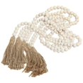 thumbnail image 1 of Home Beaded Ornaments Wooden Beads Garland Rustic Design For Home Decoration Khaki 145X1.6CM Decorative Art 2Pcs, 1 of 5