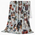 thumbnail image 2 of Cheerful Christmas Australian Shepherd, Festive Pet Portrait Pattern, Warm Flannel Blanket for Living Room and Bedroom, Dog Lovers Christmas Gift, Pet Lover Home Decor, 2 of 9
