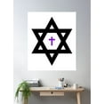 thumbnail image 2 of Messianic Star Of David With Cross Poster Wall Art, Modern Wall Decor For Living Room Bedroom, 24x36 UNFRAMED, 2 of 3
